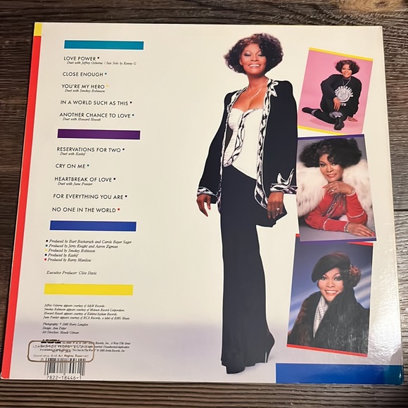 Dionne Warwick Promotional 1987 Reservations For Two Vinyl LP - Picture 2 of 11